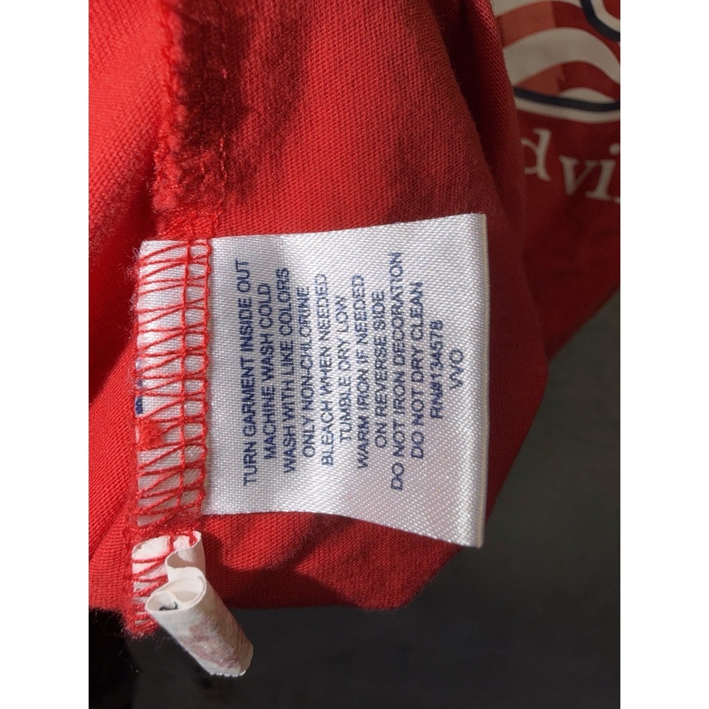 Vineyard Vines Girls Red American Flag Whale Pocket T-Shirt Medium 10-12 - Picture 7 of 8